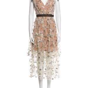 Self-Portrait Star Mesh Midi Dress
